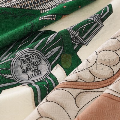 HERMES LETTRES EQUESTRES SHAWL 140 H244039S 08 (137*136cm)